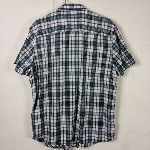Levis Mens Short Sleeve Plaid Shirt Standard Fit XL Linen Cotton Summer Casual - Picture 6 of 6